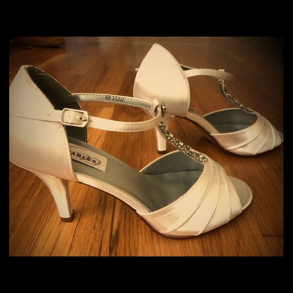 white satin dyeable shoes